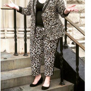 ELOQUII LEOPARD TUX PANTS WOMENS SIZ 16 *PLUS SIZE* *MID SIZE*